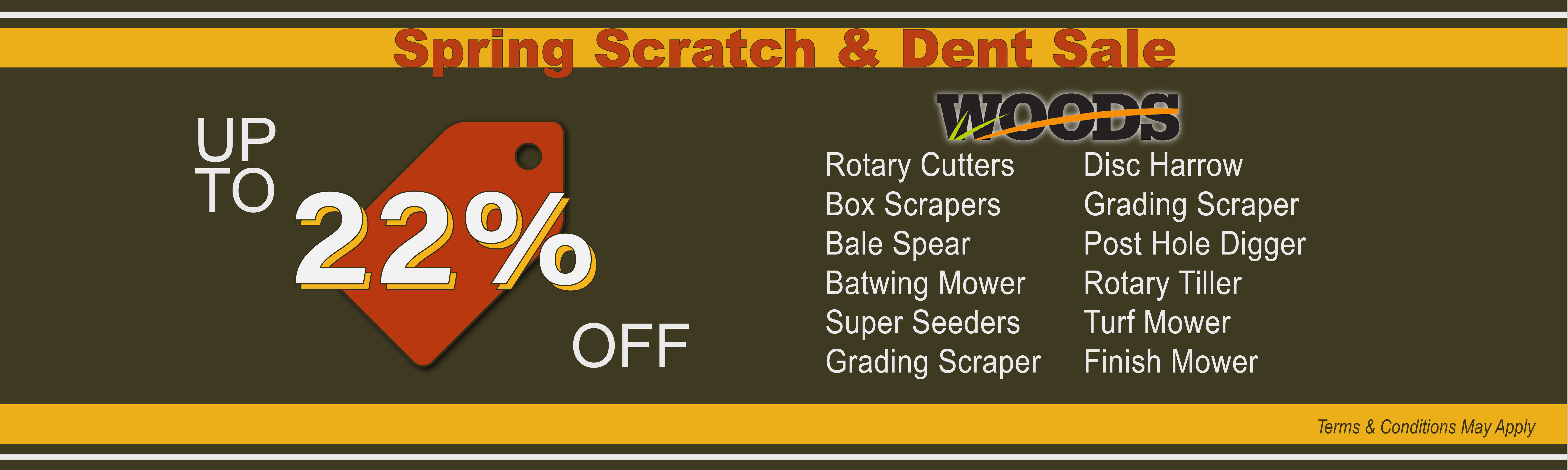 <p>Woods Spring Scratch & Dent Sale</p>