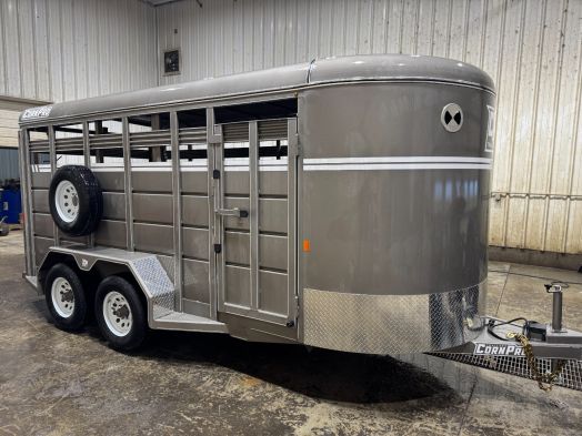 2025 Corn Pro 16' stock trailer pewter 10k