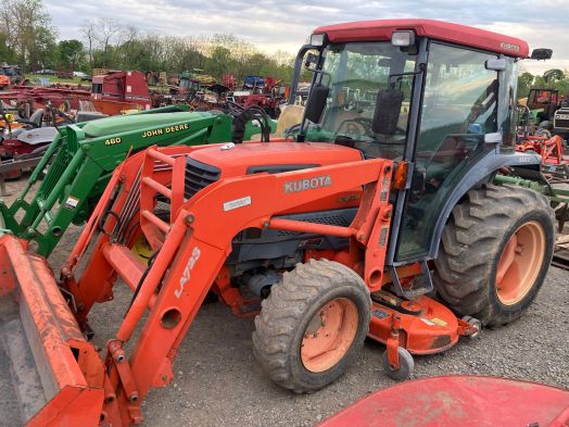 Kubota L3430 cab tractor with mower