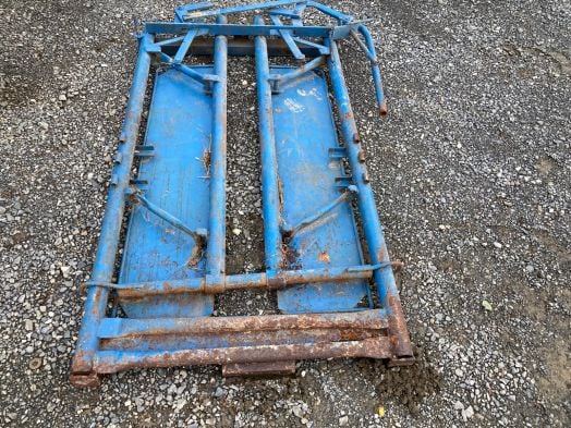 Blue livestock head lock catch gate 