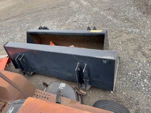 Black 70" pin on loader bucket 