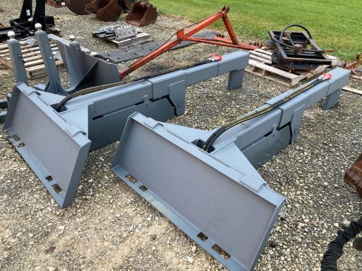 Grey 30" horizontal skid loader mount log splitter