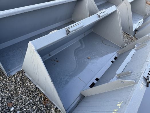 Gray 72" skid loader bucket 