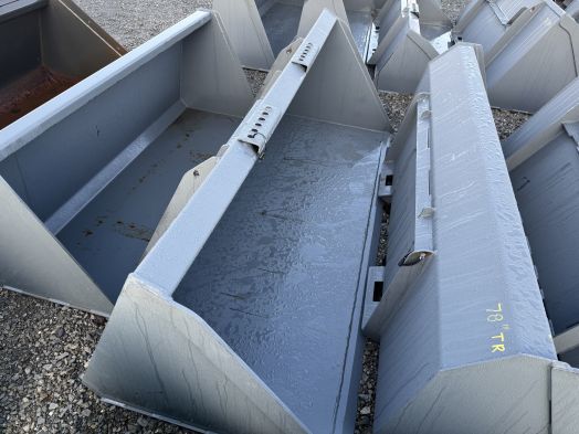 Gray 84" skid loader bucket 