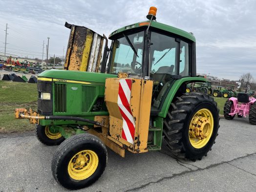 John Deere 6110 2wd cab tractor w/ flail mower