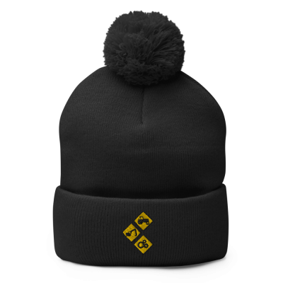 Wengers Diamonds Unisex Pom Beanie - Black